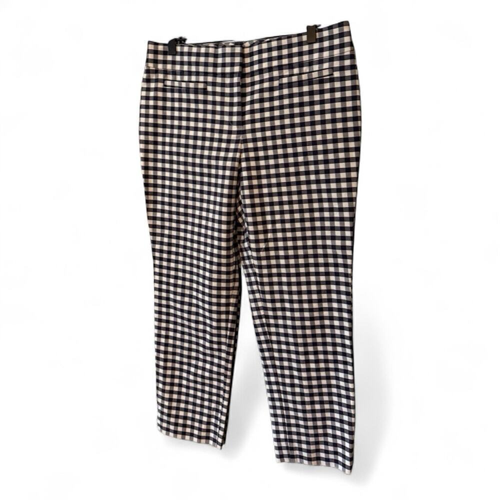Ann Taylor Navy Gingham Ankle Pants Size 6
